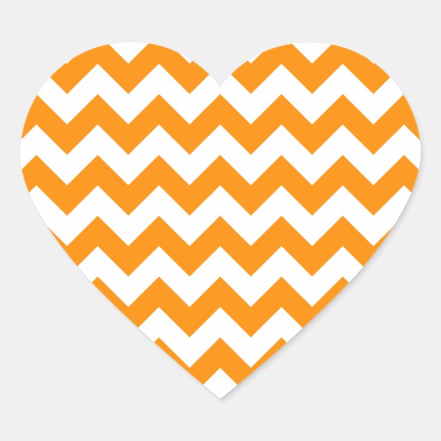 Pegatina En Forma De Corazón Naranja oscuro Zigzag (Anverso)