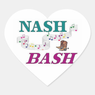 Pegatina En Forma De Corazón Nashville Nash Bash Music