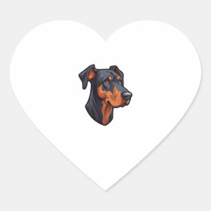 Pegatina En Forma De Corazón Natural Ear Doberman Lover 3