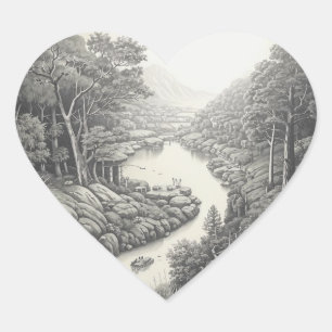Pegatina En Forma De Corazón Naturaleza 16
