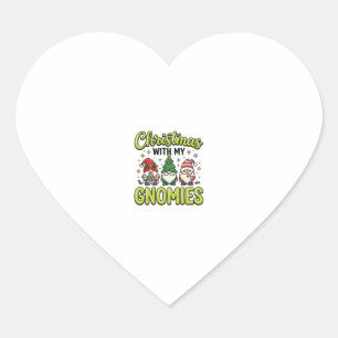 Pegatina En Forma De Corazón Navidad Con Mi Diseño De Gnomos Gnome