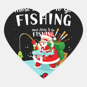 Pegatina En Forma De Corazón Navidad Feliz Navidad Para Regalo Pesca Santa