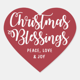 Pegatina En Forma De Corazón Navidades bendiciendo la paz, el amor, el corazón