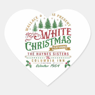 Pegatina En Forma De Corazón Navidades Blancos Wallace Y Davis Haynes Sister