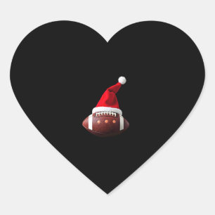 Pegatina En Forma De Corazón Navidades Bolas de fútbol americano Santa Hat (3)