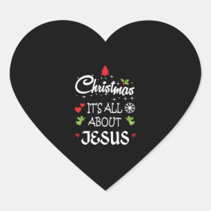 Pegatina En Forma De Corazón Navidades cristianos - Todo se trata de la camiset