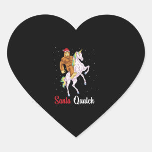 Pegatina En Forma De Corazón Navidades de Bigfoot Sasquatch Santa Quatch Yeti U