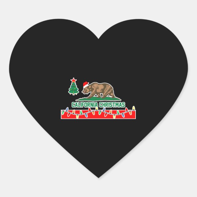 Pegatina En Forma De Corazón Navidades de California (Anverso)