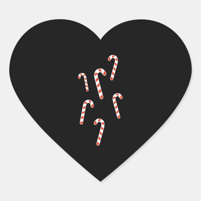 Pegatina En Forma De Corazón Navidades de Candy Cane (Anverso)