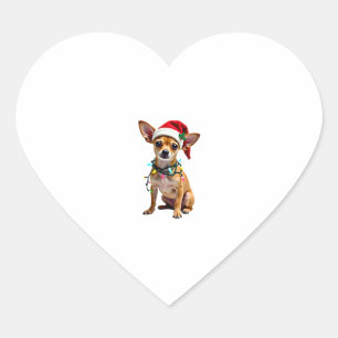 Pegatina En Forma De Corazón Navidades de Chihuahua Perro Perro Sueño X