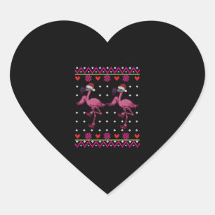 Pegatina En Forma De Corazón Navidades De Flamingo Quiero Un Flamingo Para Navi