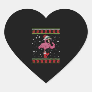Pegatina En Forma De Corazón Navidades De Flamingo Quiero Un Flamingo Para Navi