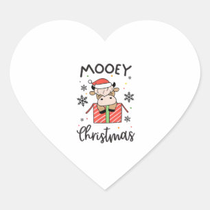 Pegatina En Forma De Corazón Navidades de Mooey lindo bebé Highland Cow Vacas n