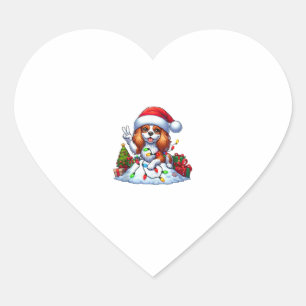 Pegatina En Forma De Corazón Navidades de Peace Hand Cavalier King Charles Span