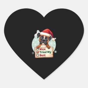 Pegatina En Forma De Corazón Navidades de perro de Boxer lindo me probaron lo m