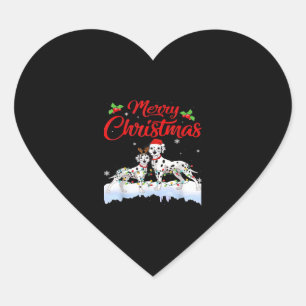 Pegatina En Forma De Corazón Navidades de perros de Dalmacia iluminan a perro d