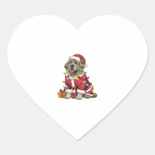 Pegatina En Forma De Corazón Navidades de perros de Santa Newfoundland