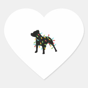Pegatina En Forma De Corazón Navidades de Pitbull Iluminan Navidades regalan Pe