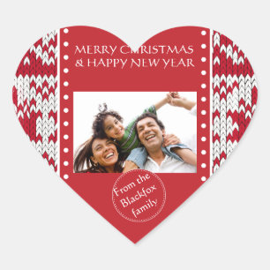 Pegatina En Forma De Corazón Navidades de punto