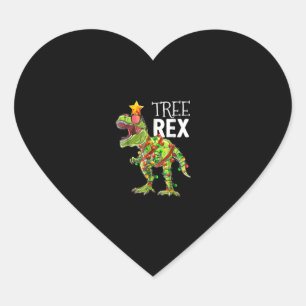 Pegatina En Forma De Corazón Navidades de Tree Rex alumbran dinosaurio