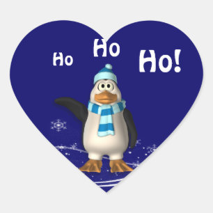 Pegatina En Forma De Corazón Navidades del personalizado Santa Claus Penguin