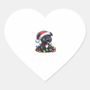 Pegatina En Forma De Corazón Navidades del Staffordshire Bull Terrier Iluminan 