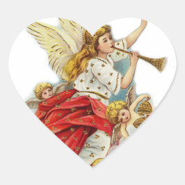 Pegatina En Forma De Corazón Navidades desea ángeles