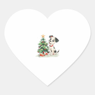 Pegatina En Forma De Corazón Navidades divertidos mañana y feliz traje de perro