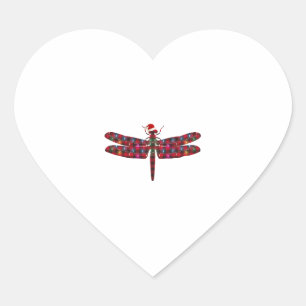 Pegatina En Forma De Corazón Navidades Dragonfly