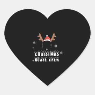 Pegatina En Forma De Corazón Navidades Enfermera a la tripulación reno Navidad 