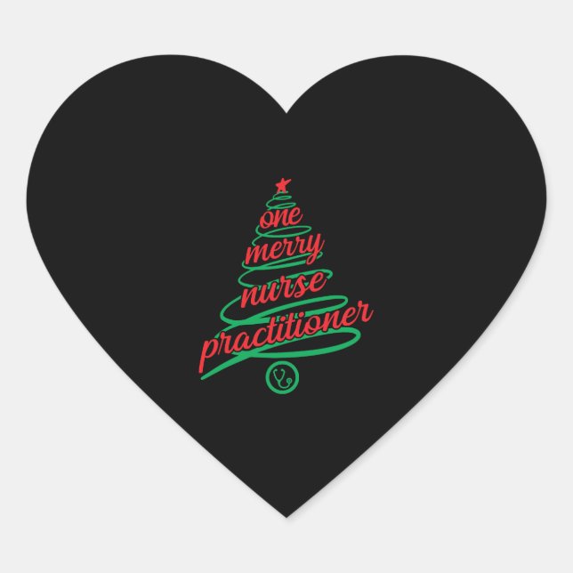 Pegatina En Forma De Corazón Navidades enfermera profesional, una alegre (Anverso)