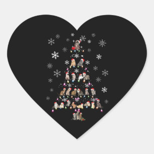 Pegatina En Forma De Corazón Navidades felices Árbol de navidad de gato corto