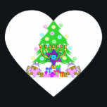 Pegatina En Forma De Corazón Navidades interreligiosos Hanukkah Holiday Fun<br><div class="desc"></div>