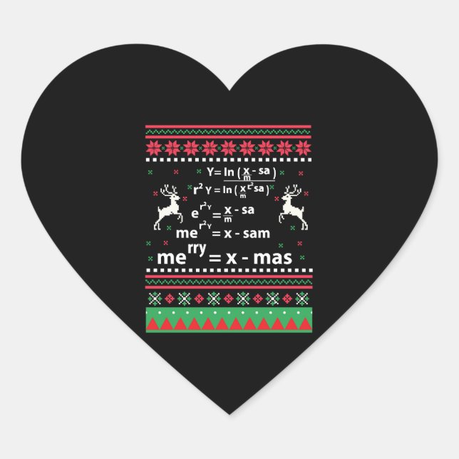 PEGATINA EN FORMA DE CORAZÓN NAVIDADES MATH (Anverso)