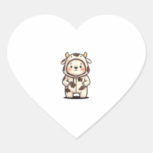Pegatina En Forma De Corazón Navidades Oso Polar Moo Navidades Vacas Moo Polar