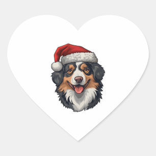 Pegatina En Forma De Corazón Navidades Pastor Australiano