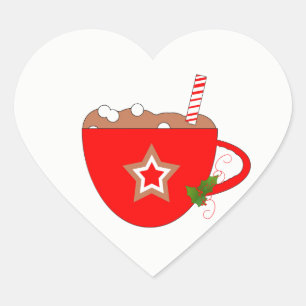 Pegatina En Forma De Corazón Navidades Pegatina de cacao