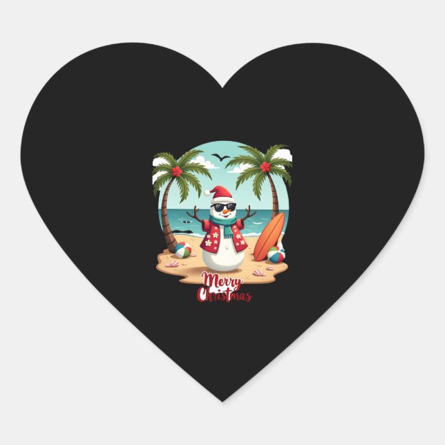 Pegatina En Forma De Corazón navidades Snowman (1) (Anverso)