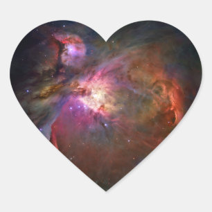 Pegatina En Forma De Corazón Nebulosa Orion (Telescopio Hubble)