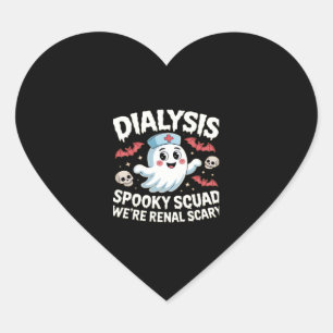 Pegatina En Forma De Corazón Nefrología de Halloween Renal Squad de Diálisis N