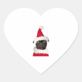 Pegatina En Forma De Corazón Negro azote en Navidades Santa Hat