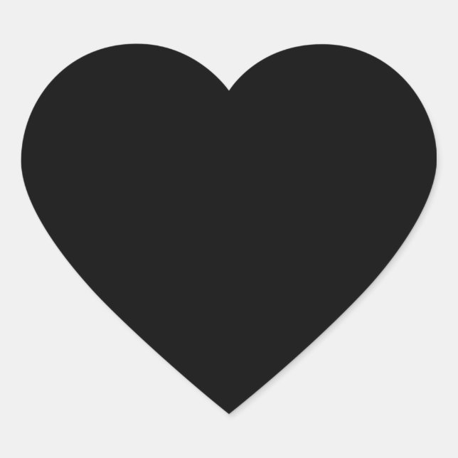 Pegatina En Forma De Corazón Negro Sólido (Anverso)