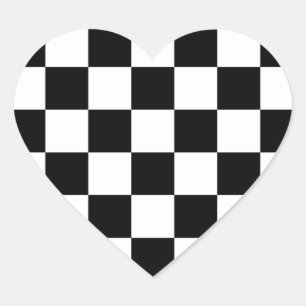 Pegatina En Forma De Corazón Negro y blanco controlado