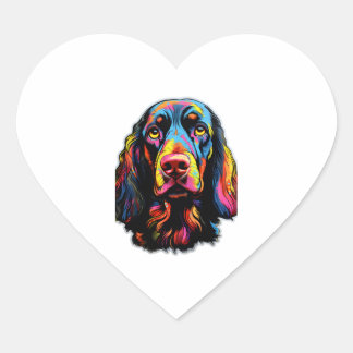 Pegatina En Forma De Corazón Neon Gordon Setter