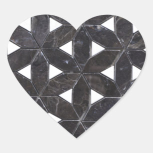 Pegatina En Forma De Corazón Nero Marquina Geométrica Lattice