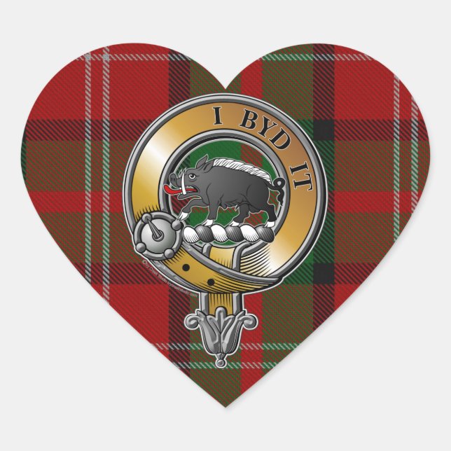 Pegatina En Forma De Corazón Nesbitt Tartan & Badge (Anverso)