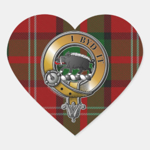Pegatina En Forma De Corazón Nesbitt Tartan & Badge