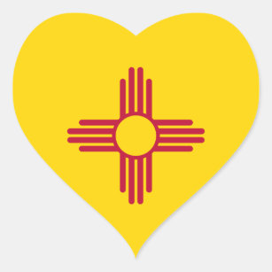 Pegatina En Forma De Corazón New México/bandera mexicana del estado (Zia),