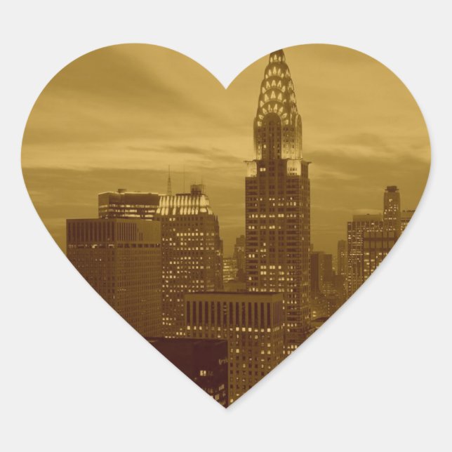 Pegatina En Forma De Corazón New York Manhattan (Anverso)