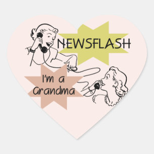 Pegatina En Forma De Corazón Newsflash Soy camisetas y regalos de la abuela